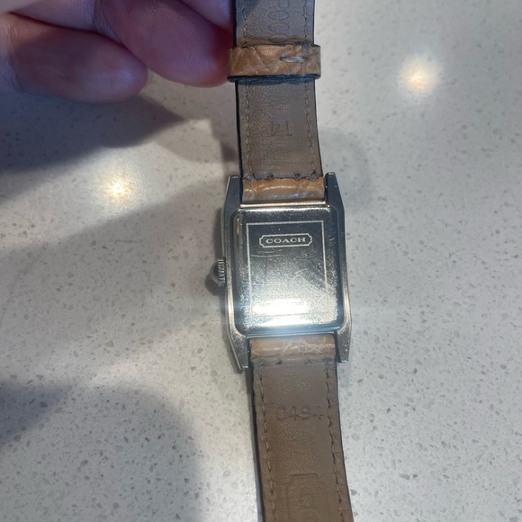 Coach Brown Leather Strap Silver Watch